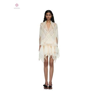 越南小众品牌垂褶迷你连衣裙定制