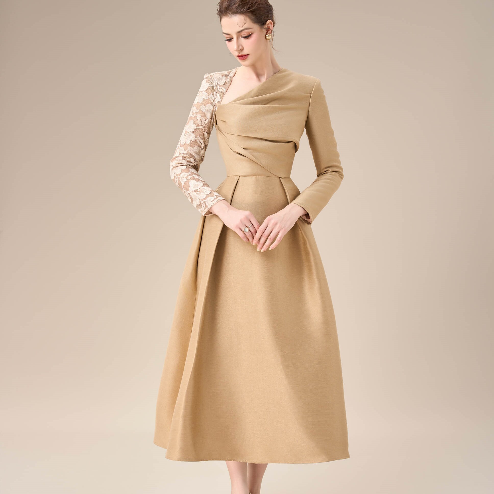 越南小众品牌授权CALISTA DE MINH THANH LAETITA合身中长连衣裙