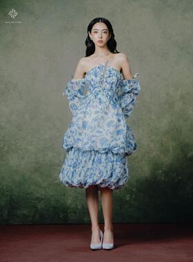 LINH PHUNG越南品牌SONATE DOREE系列泡泡中长连衣裙定制