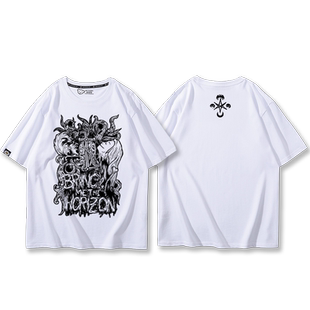 英国BRING ME THE HORIZON死核乐队短袖男夏季金属核摇滚纯绵t恤