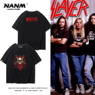 Slayer杀手乐队周边短袖T恤男女夏季vintage美式复古宽松纯棉半袖