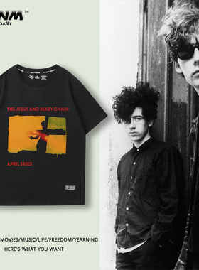 JAMC DARKLANDS摇滚乐队短袖T恤男生夏季宽松摇滚朋克纯棉半袖潮