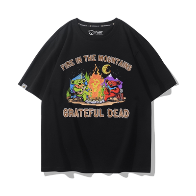 Grateful Dead感恩而死乐队短袖男款美国迷幻摇滚小熊T-shirt半袖