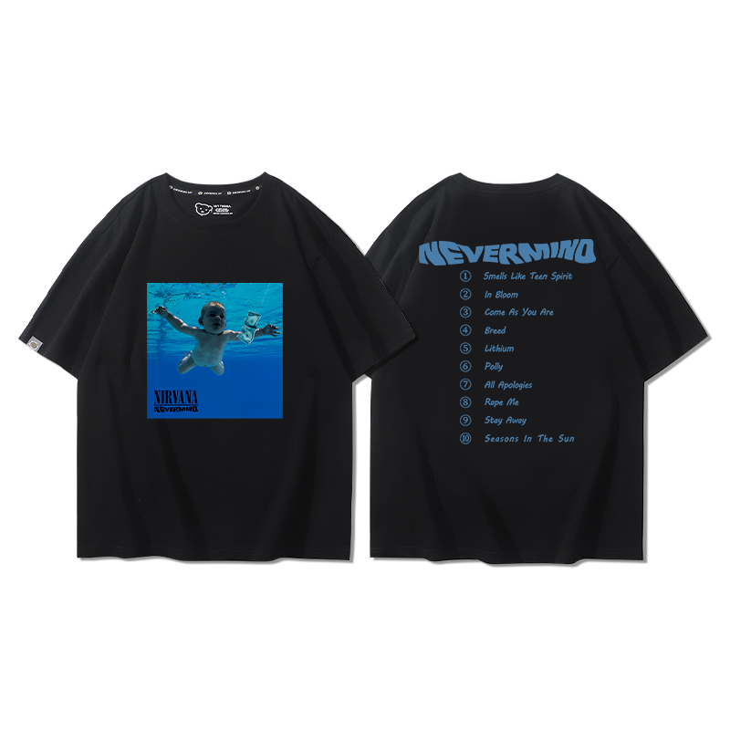 NIRVANA摇滚乐队短袖男夏季美式街头涅盘嘻哈复古纯棉T恤衫潮流
