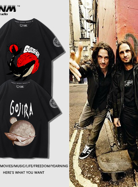法国GOJIRA重金属前卫乐队短袖T恤男女夏季印花纯棉休闲半截袖潮
