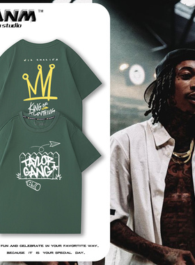 维兹·卡利法Wiz Khalifa说唱歌手T恤男夏季欧美街头风纯棉短袖潮
