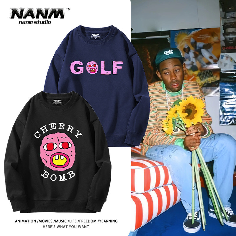 专辑印花圆领卫衣男女秋冬