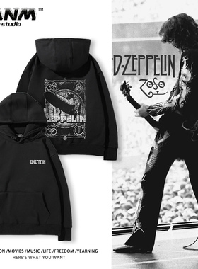 Led Zeppelin齐柏林飞艇乐队连帽卫衣男秋冬新款加绒长袖上衣服潮