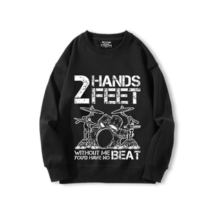 摇滚乐队鼓手架子鼓练鼓服装吉他圆领卫衣男女秋冬演出服BASS键盘