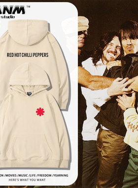 Red hot chilli peppers红辣椒摇滚乐队复古vintage街头连帽卫衣
