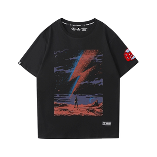 David Bowie大卫鲍伊短袖t恤男生夏季摇滚音乐队周边宽松纯棉半袖