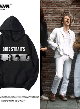 英伦摇滚乐队周边dire straits lp黑胶恐怖海峡卫衣宽松男女上衣