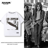 Led Zeppelin齐柏林飞艇乐队短袖 男生vintage纯棉宽松摇滚乐队T恤