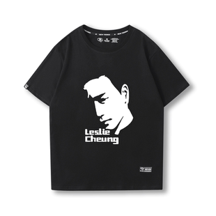 张国荣T恤短袖男女同款周边纪念品哥哥纯棉复古上衣香港电影半袖