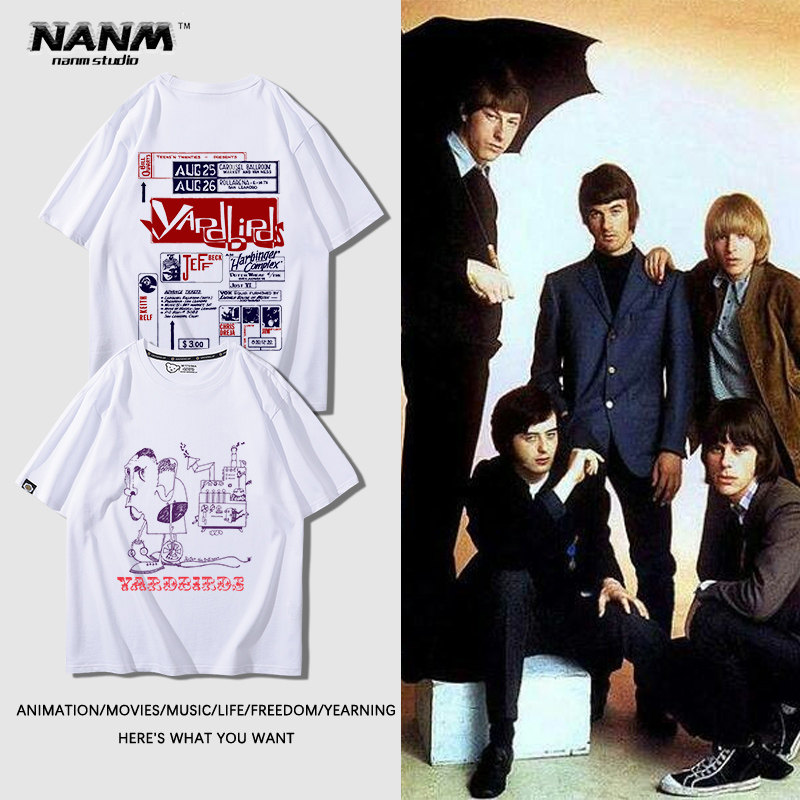 英国the yardbirds雏鸟摇滚乐队短袖男女夏季摇滚休闲百搭纯棉t恤