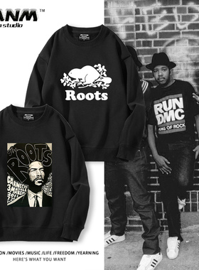 THE ROOTS乐队圆领卫衣男女秋冬复古经典欧美说唱嘻哈hiphop衣服