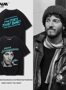 Bruce Springsteen布鲁斯·斯普林斯汀人像短袖男夏季美式摇滚T恤