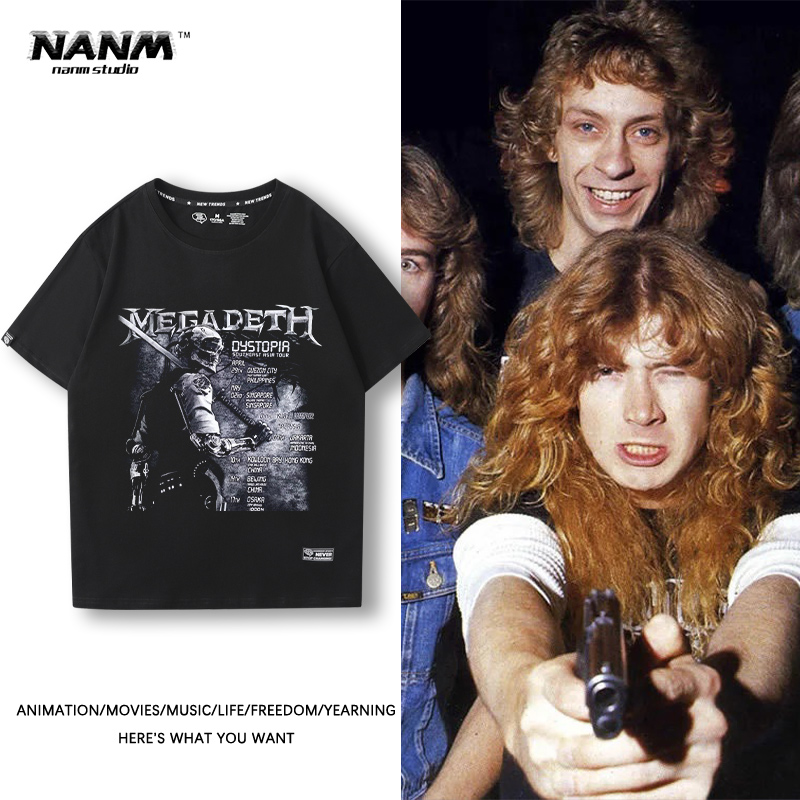 复古短袖赛博朋克风摇滚乐队