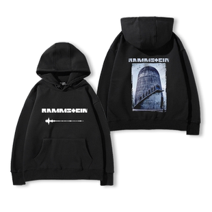 Rammstein德国战车乐队周边连帽卫衣男生秋冬美式高街宽松上衣潮