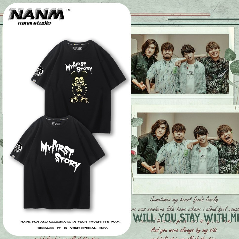 my first story摇滚乐队丧系老鼠短袖男夏季oldschool高街纯棉t恤