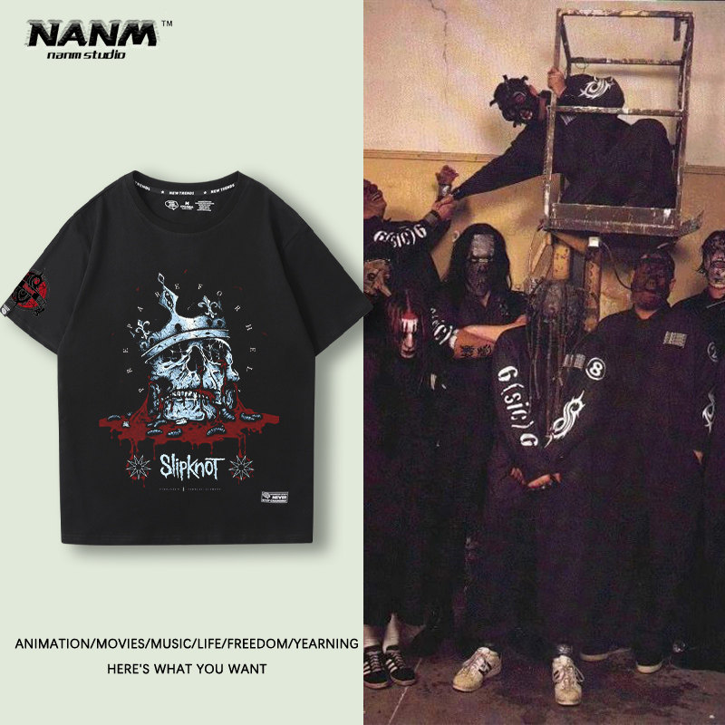 SLIPKNOT Hope活结经典金属乐队短袖T恤男女宽松纯棉休闲潮流上衣_虎窝淘