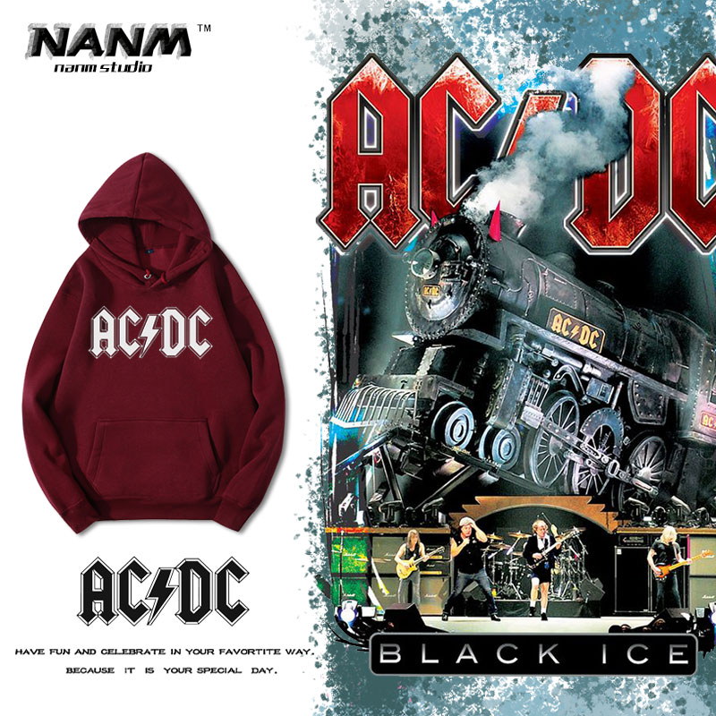 acdc乐队连帽卫衣男直流交流