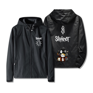 slipknot活结乐队连帽夹克男秋冬季摇滚重金属印花周边加绒外套潮