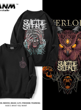 Suicide Silence乐队周边圆领卫衣男女秋冬欧美金属摇滚暗黑衣服