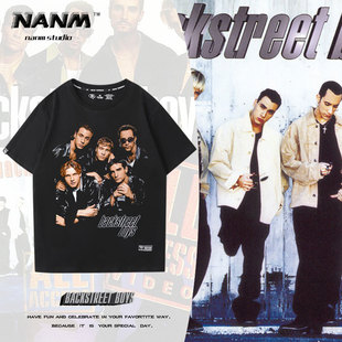 男女生复古高街纯棉上衣服 短袖 Backstreet Boys后街男孩乐队T恤衫