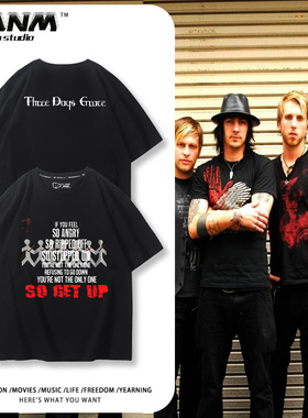 加拿大Three Days Grace另类硬摇滚乐队短袖男夏季高街纯棉半截袖