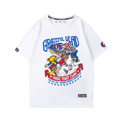 Grateful Dead感恩而死乐队短袖T恤男生迷幻乡村摇滚vintage半袖t