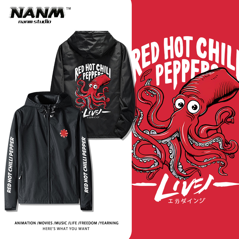 红辣椒摇滚乐队周边连帽夹克男女