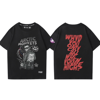 Arctic Monkeys北极猴子摇滚乐队t恤男女情侣装摇滚街头宽松短袖