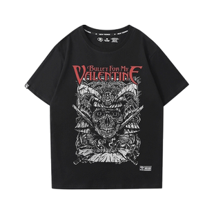 Bullet For My Valentine金属摇滚乐队t恤短袖男女印花情侣上衣服
