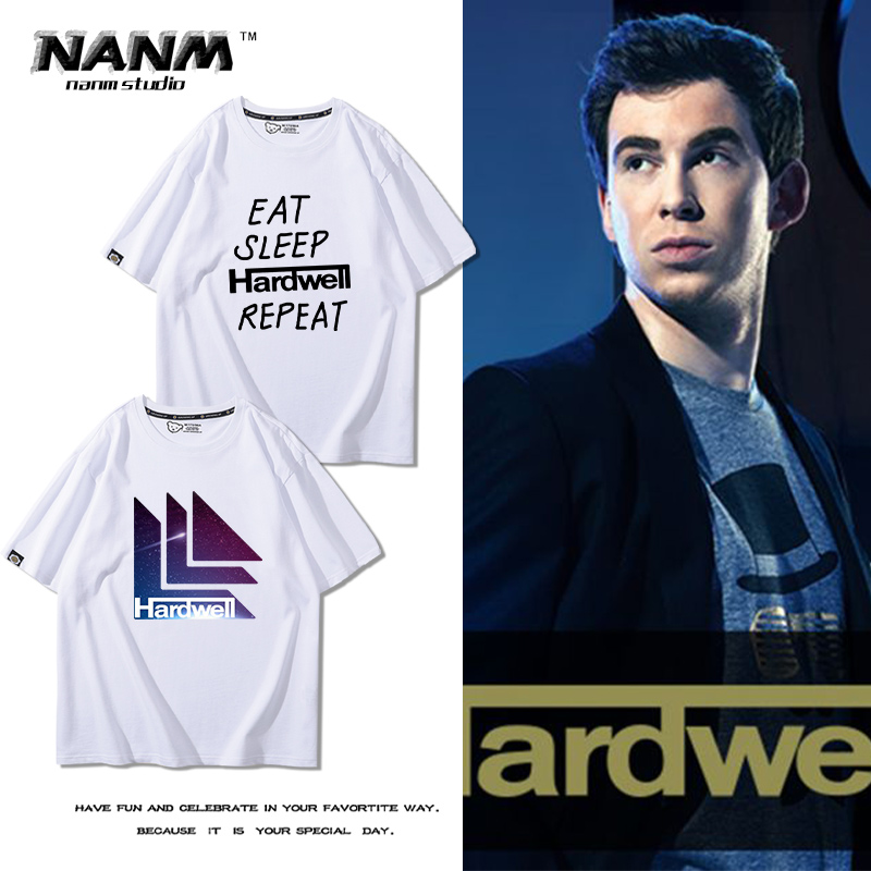hardwell哈德威尔 百大dj周边短袖男女2025夏季纯棉休闲宽松上衣