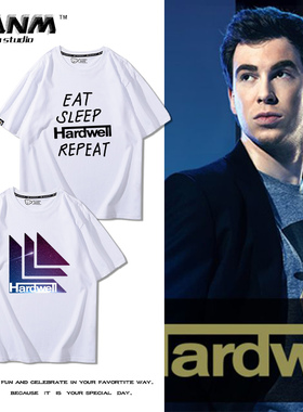 hardwell哈德威尔 百大dj周边短袖男女2025夏季纯棉休闲宽松上衣