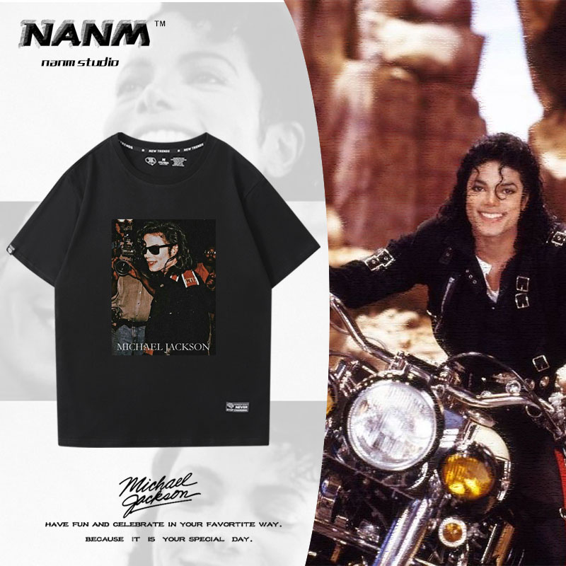 迈克尔·杰克逊Michael Jackson摇滚印花T恤短袖男女宽松潮流半袖
