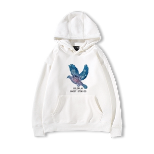 coldplay 酷玩乐队连帽卫衣男女秋冬加绒长袖潮流宽松休闲上衣服