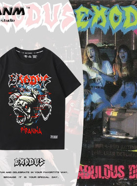 美国激流金属Exodus乐队周边短袖T恤男女欧美金属摇滚宽松半袖潮
