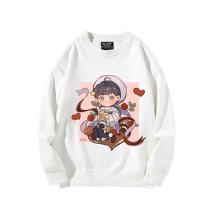 周深同款周边圆领卫衣男女应援服秋冬印花套头长袖加绒上衣外套潮