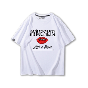 Maneskin意大利超火流行摇滚乐队短袖T恤男夏季个性另类摇滚半袖