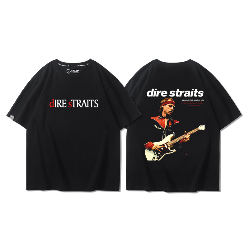 Dire Straits恐怖海峡乐队短袖t恤男生夏宽松街头布鲁斯摇滚半袖