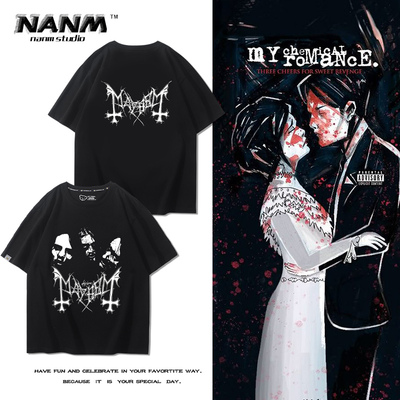 宽松挪威黑金属摇滚乐队半截袖