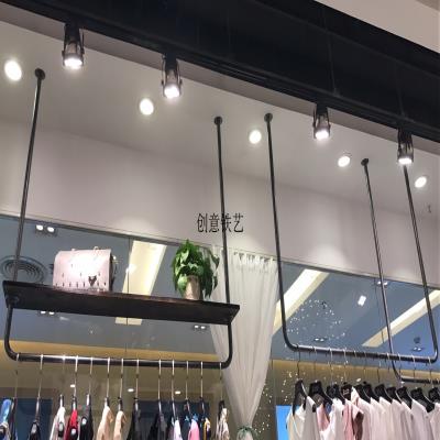 新款婚纱陈v列架服装吊架铁艺童装店墙上展示架衣柜吊顶悬挂挂衣