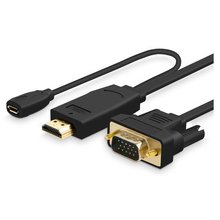 。HDMI转VGA转换器带供电线笔记本外4K高清接显示器屏电脑电视1.