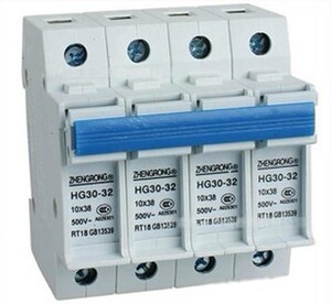 保。正浩 HG30熔断器-险丝32A4P 导轨圆筒帽形支持件 底座座子