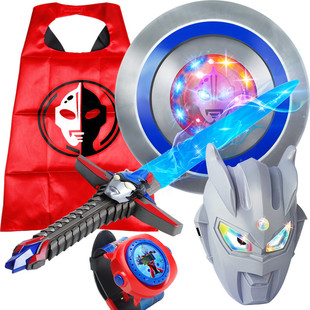 钢铁飞龙2奥特力量小孩儿童玩具塑料盾牌刀剑发光闪光男孩宝剑