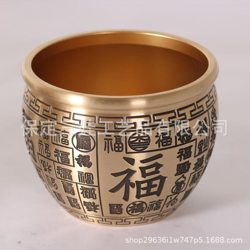 黄铜百福 百福缸 聚宝缸工艺品摆件支持定制刻字量大从优