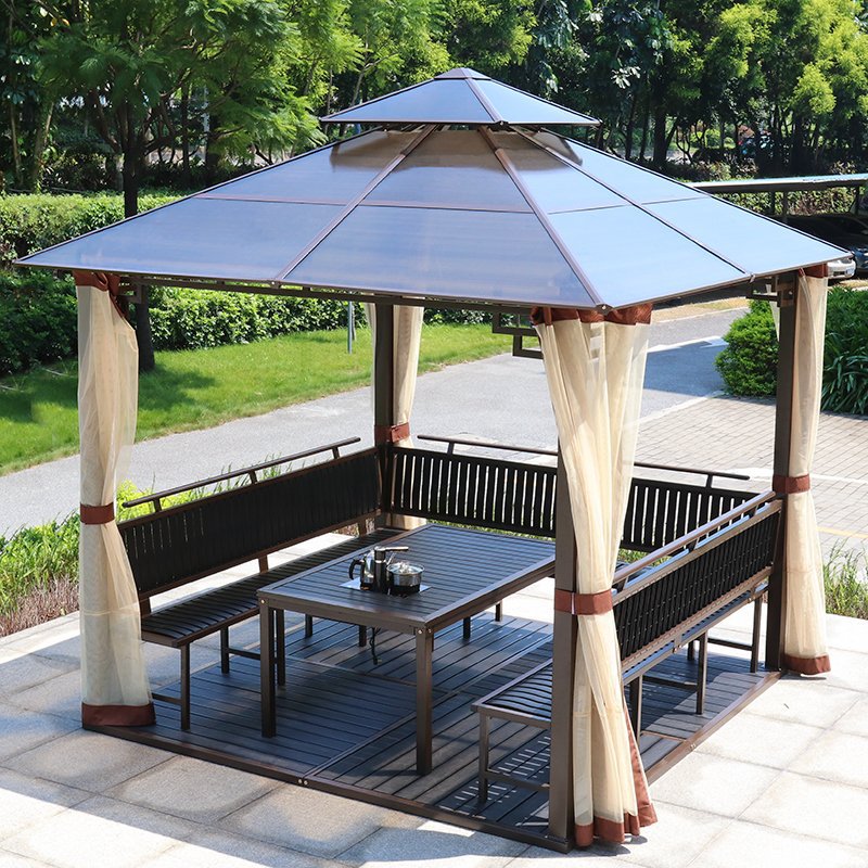 户外凉亭庭院别墅遮阳棚花园露台凉棚休闲亭子阳光棚农家乐烧烤棚