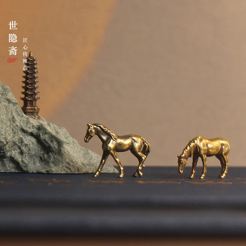 bk9k微缩骏马摆件微景观仿真动物迷你小马奇石盆景假山沙盘枯